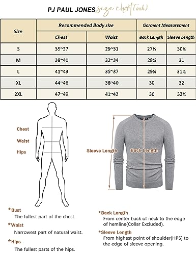 Pj Paul Jones Crewneck Sweater For Men Crew Neck Solid Color Sweatshirt Casual Wool Blend Pullover Sweaters Black thumb #6