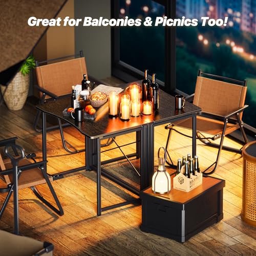 Image of Huuger Folding Desk for Small Spaces, 31.5 Inch Foldable Computer Table