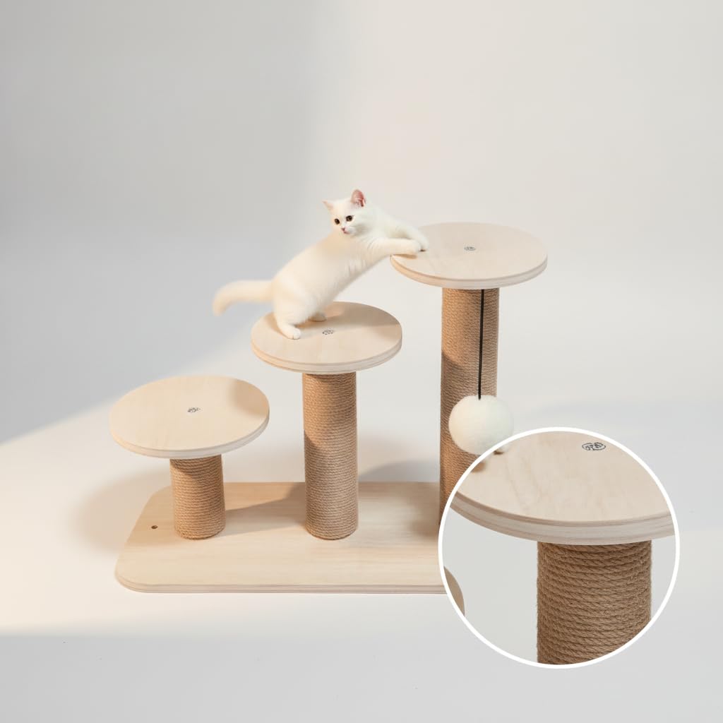 Tiragraffi per Gatti, Albero Gioco Legno, Due strati