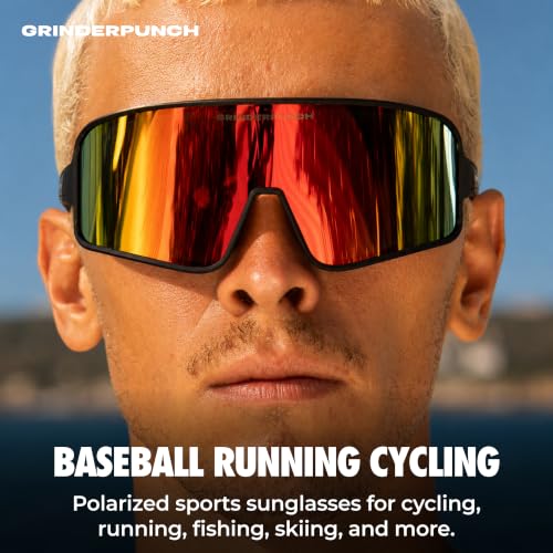 Image of grinderPUNCH Running Baseball Sunglasses for Men Women Sports Cycling Glasses Softball Sunglasses UV400 Protection
