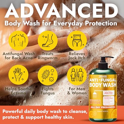 Image of Antifungal Body Wash with Tea Tree Oil & Lemon Oil, 1% Tolnaftate Scrubber