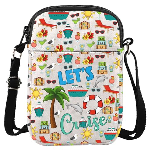 Image of LEVLO Cruise Vacation Crossbody Bag Summer Beach Vacation Gift Let's Cruise Shoulder Bag Cruise Trip Merchandise