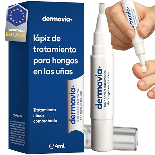 DERMAVIA+ Tratamiento para Hongos en las Uñas – Trata el pie de atleta, la tiña y la picazón – Bolígrafo giratorio 4 ml – Apto para diabéticos – Tratamiento clínicamente probado – Fácil de usar