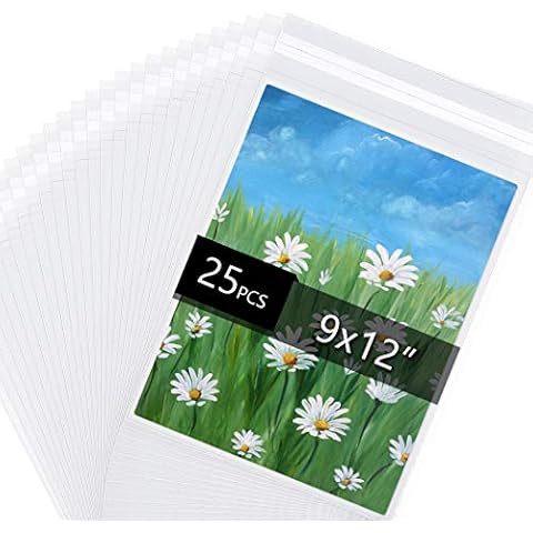 Falling in Art Acid Free 1.496mil (Single Side) Crystal Sealed Clear Bags for 9x12 Art Prints, Photos, 9 3/8 Inches by 12 2/5 Inches, 25-Pack Cover