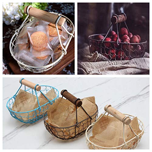 LOVIVER Cesta de Pão de Ferro Durável Cesta de Armazenamento de Metal Antigo Recipiente de Comida, C