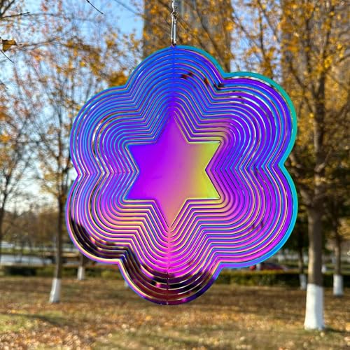 Spinner à vent 3D en métal violet avec structure cinétique suspendue - 7