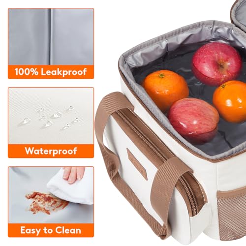 Image of Lifewit Medium Lunch Bag, Insulated Lunch Box, Soft Cooler Cooling Tote for Adult Men Women, Beige 12-Can (9L)
