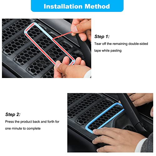 Image of Hood Vent Cover Cowl Panel Vent Cover Trim, ABS Exterior Accessories for 2018-2025 Jeep Wrangler JL JLU & Gladiator JT (Light Blue)