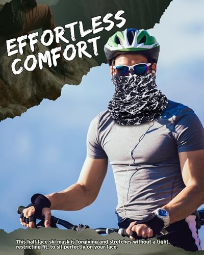 Image of Cuffbow 12 Pack Men Balaclava Neck Gaiter Cooling Breathable Face Mask UV Protection Scarf Hiking Bandana for Men /Women