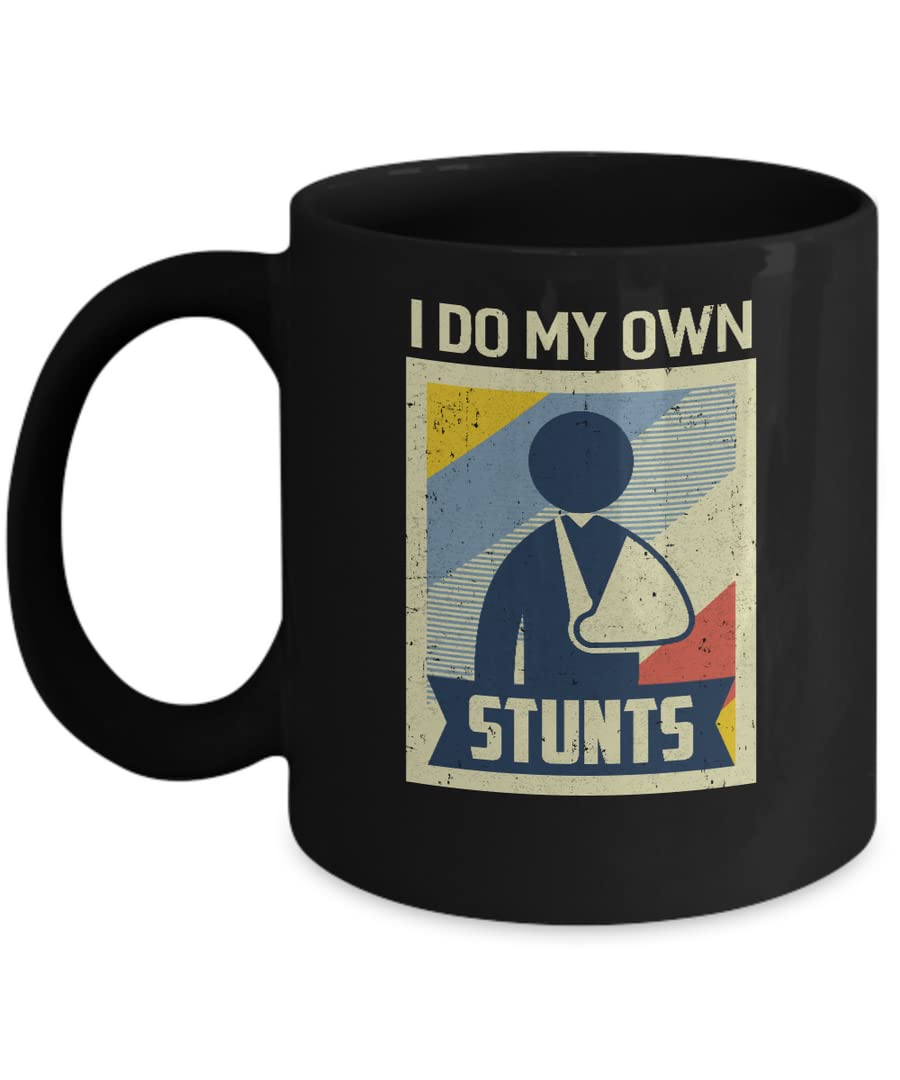SKY DOT Vintage Retro I Do My Own Stunts Broken Arm Multicolor Ceramic Tea/Coffee Mug (325ml)