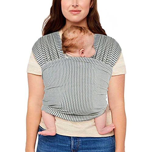 Ergobaby Babytragetuch f&uuml;r Neugeborene ab Geburt bis 11kg, Baby Tragetuch Elastisch, Sling Wickeltuch 100% Viskose, Navy Gingham Stripe