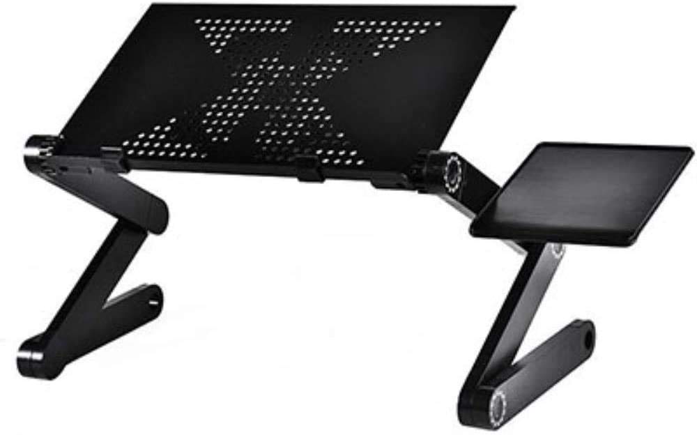 Laptop stand Portable Laptop Stand Desk Folding Adjustable Laptop Table with Cooling Fan and Mouse Board Computer Notebook Bed Table for Sofa Bed Office,BLUE (Color : Black)