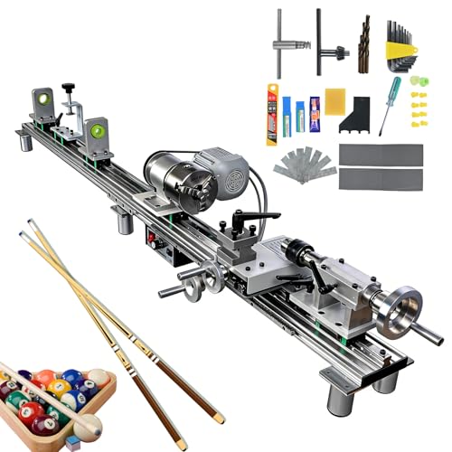 Professional pool cue lathe machine Billiard Cue Repair Lathe with Brushless motor 550W Spindle speed 0-3000RPM pool stick tips replacement kit for billiard enthusiasts repair shops and clubs