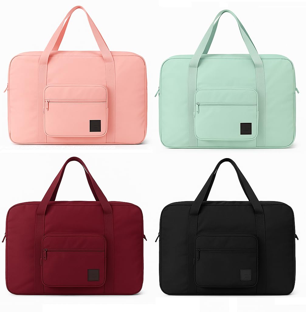 Nylon Foldable Travel Duffle Bag, Large Capacity, Double Zippers Travel Bag Foldable Nylon Duffle Tote Bag (Random Color) 1Pc-image-26