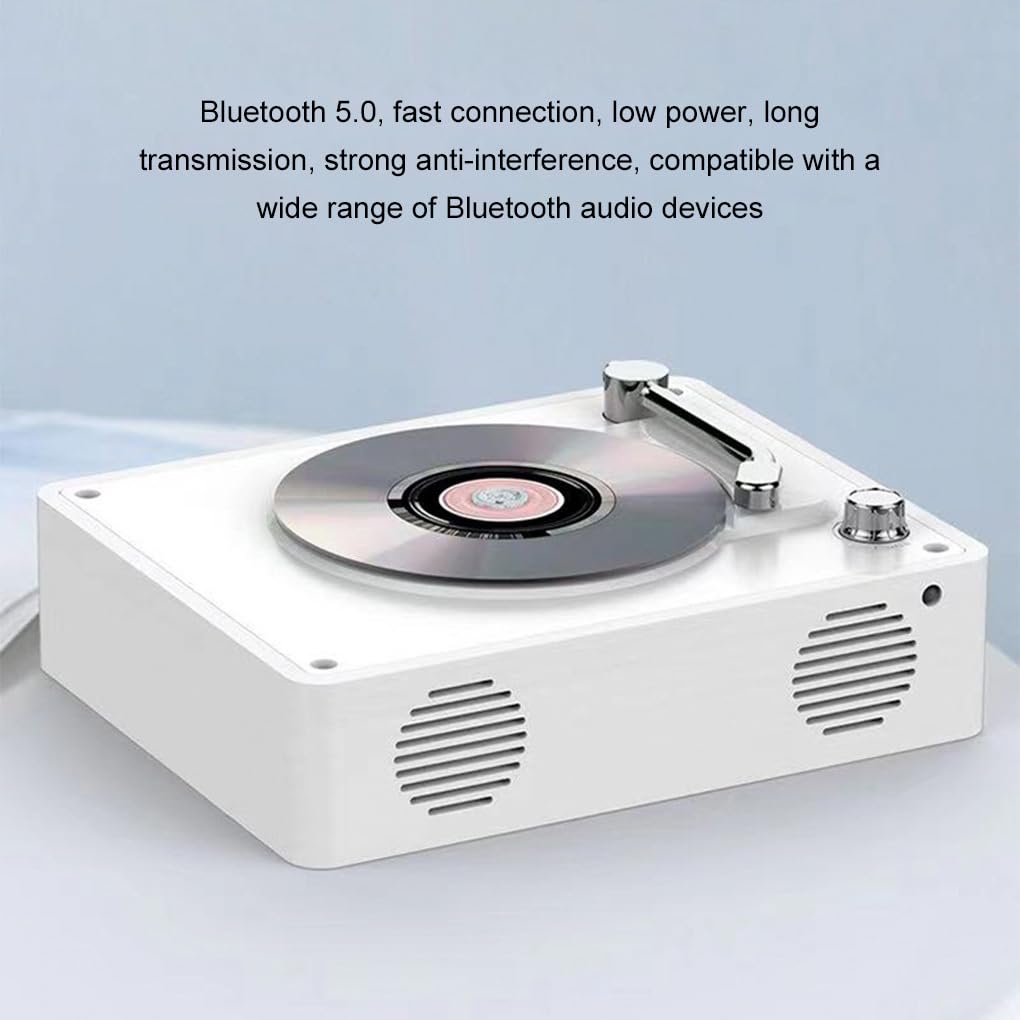 Lettore CD portatile ad fedeltà con comandi semplici, altoparlante integrato, batteria da 2000 mAh e telecomando a infrarossi. Lettore CD portatile per domestico, bianco