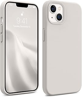 DIZORO® Microfiber Candy Case Compatible for iPhone 13 / iPhone 14 6.1 Inch Shockproof Slim Back Cover Liquid Silicone Case - Off White