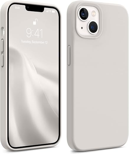 DIZORO® Microfiber Candy Case Compatible for iPhone 13 / iPhone 14 6.1 Inch Shockproof Slim Back Cover Liquid Silicone Cas...