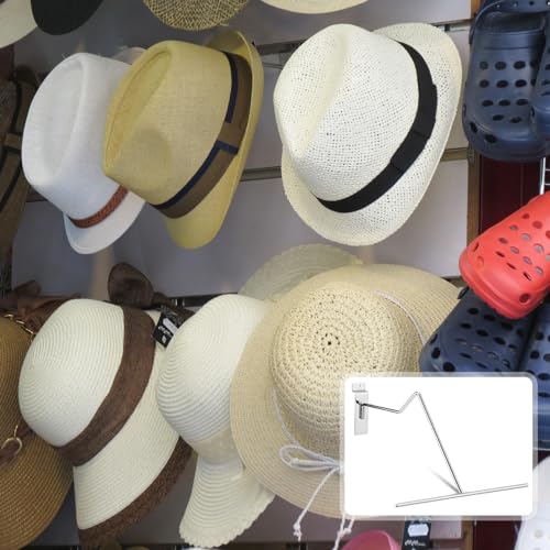 Zonon 20 Pack Slatwall Cowboy Hat Display Holder Western Cowboy Hat Display Rack Hooks Metal Slatwall Accessories Wall Mounted for Retail Shop Home Warehouse Organization (Silver) by Zonon - Image 6