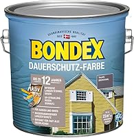 Bondex Dauerschutz Farbe Taupe (Montana) 2,5 L für 22,5 m² | Hervorragende Farbstabilität | Wetter- und UV-Schutz - bis zu 12 Jahre | Seidenglänzend | Dauerschutzfarbe | Holzfarbe – Ansicht 1