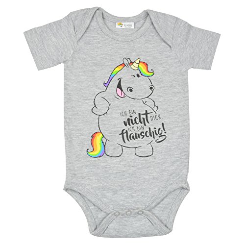 Preisvergleich Produktbild Pummeleinhorn - Baby Body, Kurzarm / grau meliert, Gr. 62 / 68