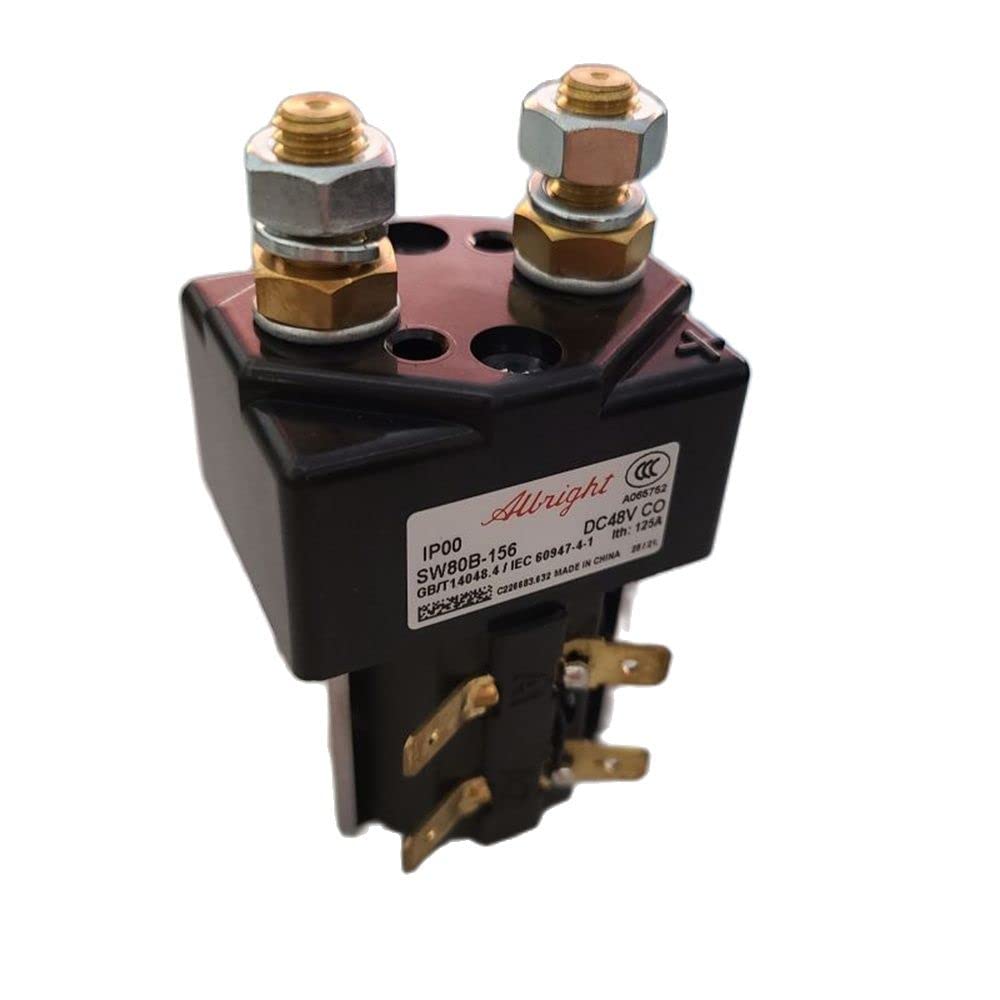 JWDAWN SW80 48V 125A DC Contactor SW80B-156 48 Volt 125 Amp Solenoid Switch Relay for Electric Vehicle Material Handling Forklift Pallet Truck Stacker Golf Cart Robot Sweeper