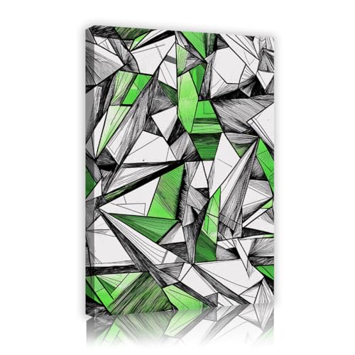 Art mural 3D moderne vert citron et affiche géométrique