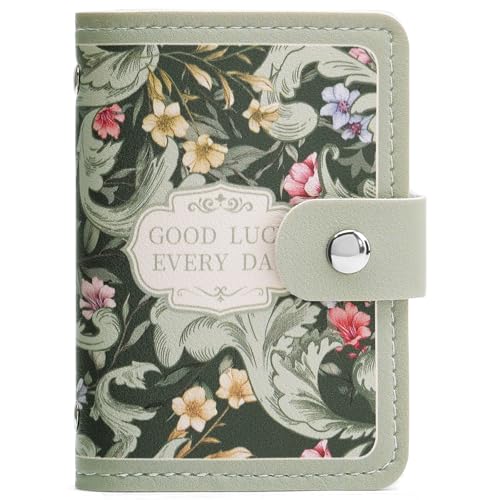 Image of RNIEGA Card Holder for Women Small Womens Wallet Vegan Leather RFID Blocking Transparent Card Case with 22 Slots