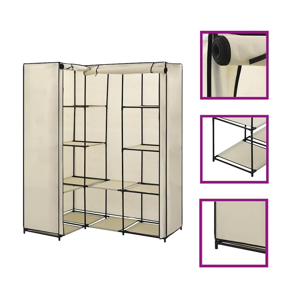Armario esquinero crema 130 x 87 x 169 cm
