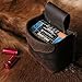 TOURBON Leather Shotgun Shell Holder 12 Gauge Ammo Pouch 1 Box Carrier Ammunition Storage for Sporting Clay Trap Skeet Shooting