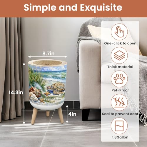 Caneca de basura pequeña con tapa 1.8 gal miniatura 2