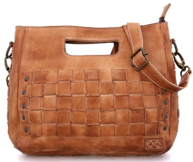 Bed/Stu Keikie Leather Crossbody Handbag, Woven Pattern, Medium Size, Shoulder Strap, Zipper Closure