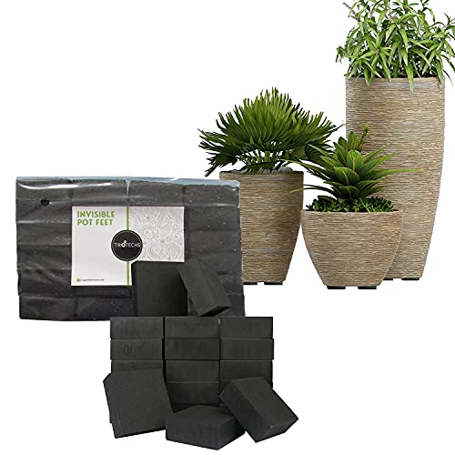 TIROTECHS Pot Riser for Potted Plant, Invisible Pot Feet for Outdoor & Indoor Planters, Pot Lifter for Patio, Garden, Greenhouse and Floor, Pot Feet for Good Aeration (Square - 24 per Pack)