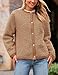 PRETTYGARDEN Women's Faux Fur Coat 2025 Fall Fuzzy Fleece Button up Shearling Cropped Jackets Winter Trendy Outerwear (Camel,Small)