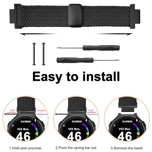 Correa de Nylon Trenzado Ajustable con Cierre Magnético para Garmin miniatura 5