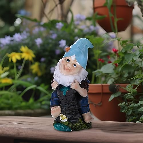 Relaxdays Gartenzwerg mit Tragekorb, wetterfest, frostsicher, HxBxT: 24 x 11 x 10 cm, Garten Wichtel, Kunststein, bunt – Bild 3