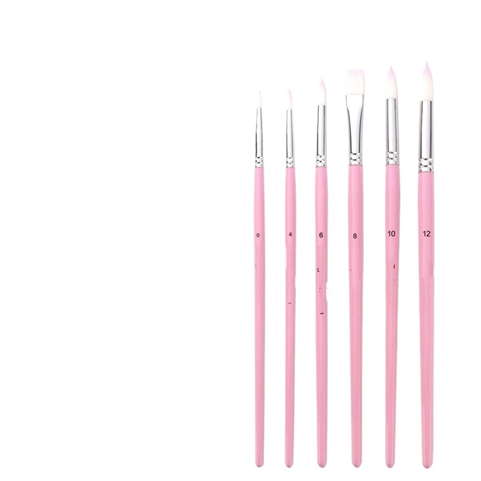 Paint Brushes 6Pcs/Set Nylon Watercolor Brushes Wood Handle Drawing Brush Art Acrylic Painting Supplies Stationery(Purple)