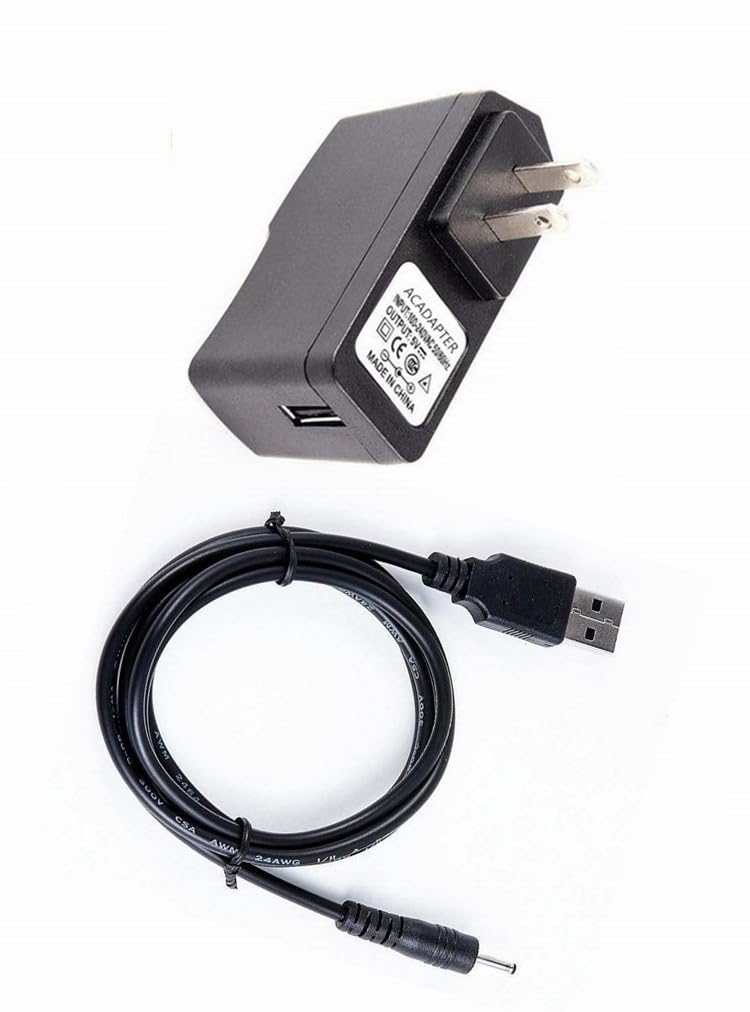 5V AC/DC Adapter + USB Charging Cable Compatible with SZELAM Digital Alarm Clock LED and Mirror Desk Clock Large Display +5V 5.0V DC5V 5VDC 5 V 5 VDC Power Supply Battery Charger Mains PSU