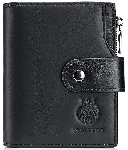Image of Large Capacity Wallets for Men RFID Blocking Men Wallet Leather with Coin Pocket, 17 Card Slots, Flap ID Window, Black