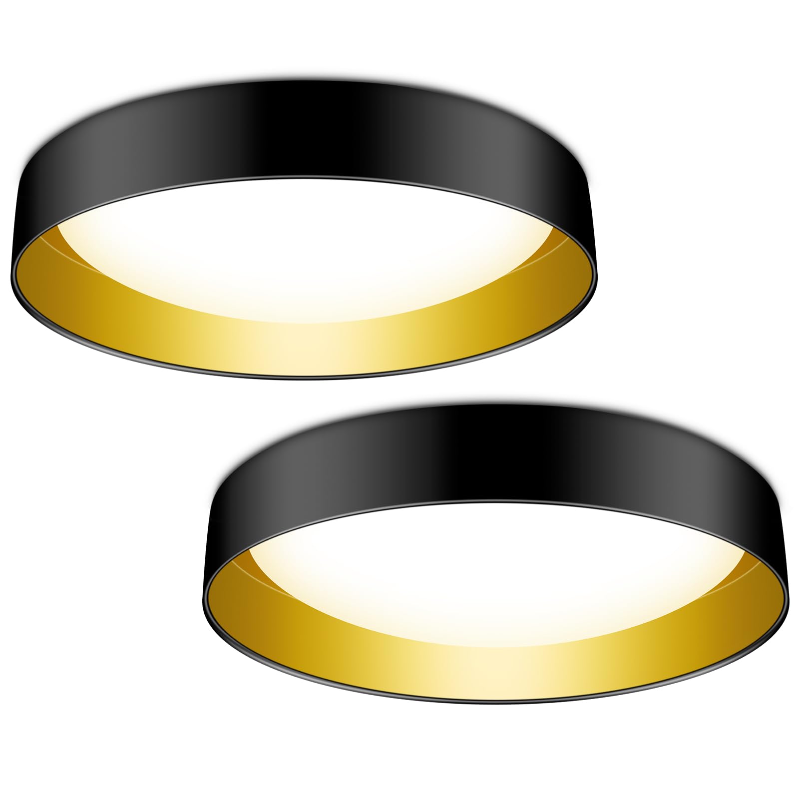 2Pack LED Ceiling Light Fixtures - 30W[375W Equiv] 3000LM Dimmable Bedroom Kitchen Hallway Closet Lights, 3000K/4000K/5000K Black Ceiling Lights
