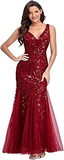 Abendkleid Damen Damen V-Ausschnitt Chiffon Bestickte Pailletten Abendkleid Sexy Ballkleid