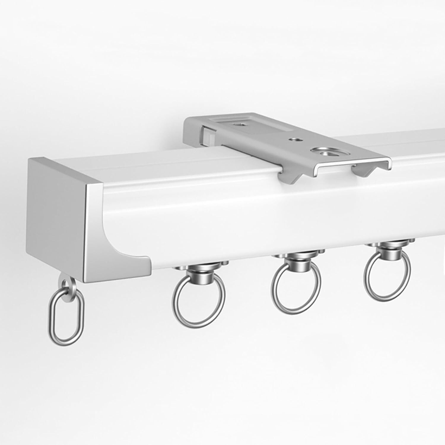 Heavy Duty Aluminium Curtain Track for Room Divider 1m 6m Ceiling/Wall Mount Rod White 260cm/8.5ft (2 * 130cm)