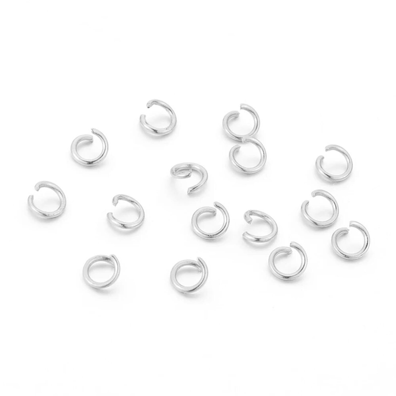 Pierścienie skokowe ze stali nierdzewnej, dzielone, do samodzielnego wykonania naszyjnika, akcesoria rzemieślnicze, srebrne, 0,6 x 3 mm, 100 szt