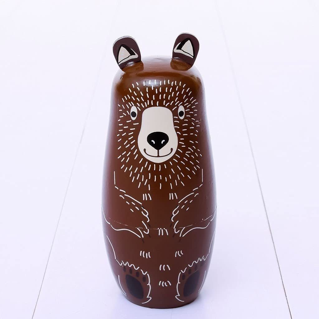 Matrioszka Rosyjskie lalki lęgowe, maluch drewniany miś sowa Matryoshka, 5 tradycyjnych matrioszek Zabawki Układania