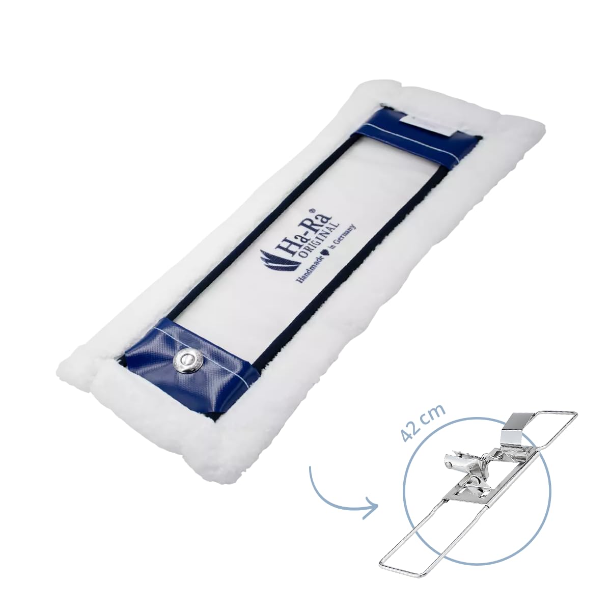 Ha-Ra Paño para suelo Nano Gold Pur 42 cm I Durable Suelo Wischer para limpieza de suelos y paredes I Funda para fregona de microfibra 100% poliéster I Limpieza fuerte y absorbente