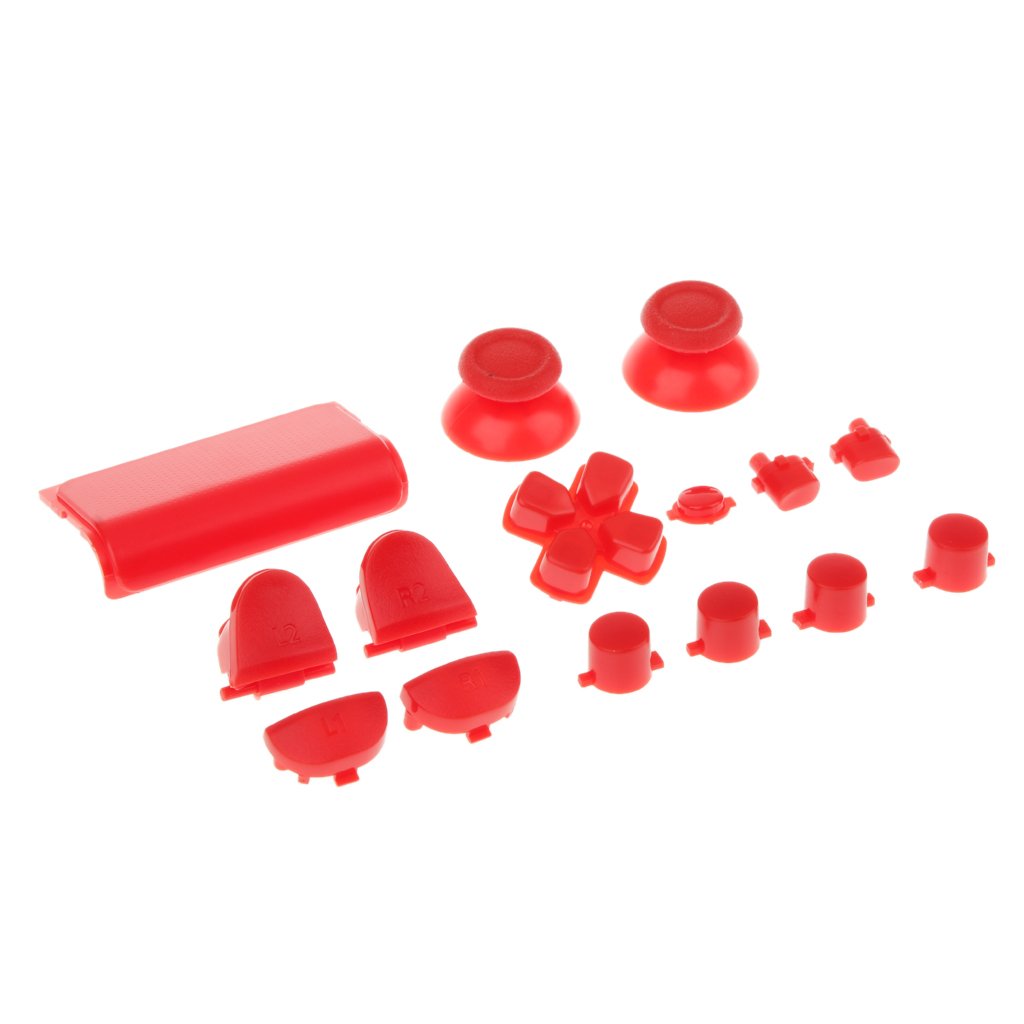 Red Bullet Button Thumbstick D-pad L R Mod For PS4 Playstation Controller