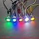 GUUZI 5pcs 12V-24V 16mm LED Metallkontrollleuchte Wasserdichte Signallampe mit Draht(Rot/Gelb/Blau/Grün/Weiß)