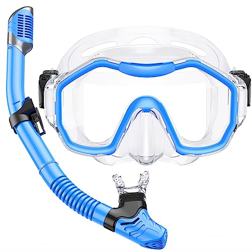 Équipement de plongée libre pour enfants de 6 à 14 ans avec masque panoramique 180° étanche