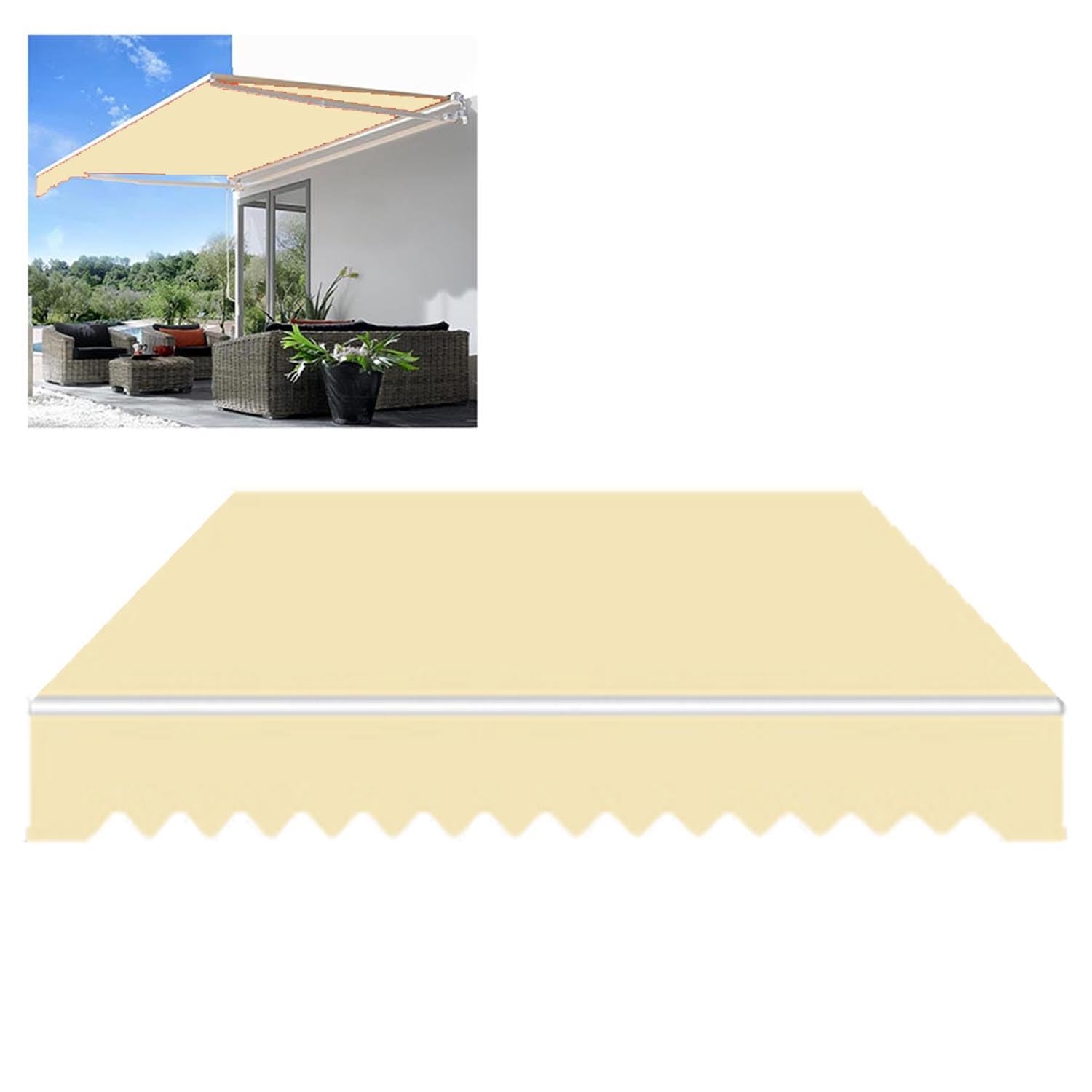 Tessuto Di Ricambio Per Tenda Da Sole – Poliestere Alta Densità Con Rivestimento PU, Varie Misure