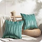 *Material: Estas fundas de cojin terciopelo son hecho de 100% tela de terciopelo super suave. Las fundas de cojín son antiarrugas, resistentes a las manchas, no hace pelotillas, y no irrita la piel para el uso diario, y no se desprende ni destiñe después de los lavados.