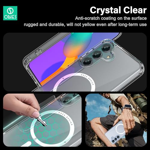 Image of ONES Magnetic for Samsung Galaxy S25 / S24 Slim Case, [Compatible with Magsafe][Military-Grade Drop Protection][Anti-Yellowing], Shockproof Protective Cover, Scratch-Resistant, Transparent